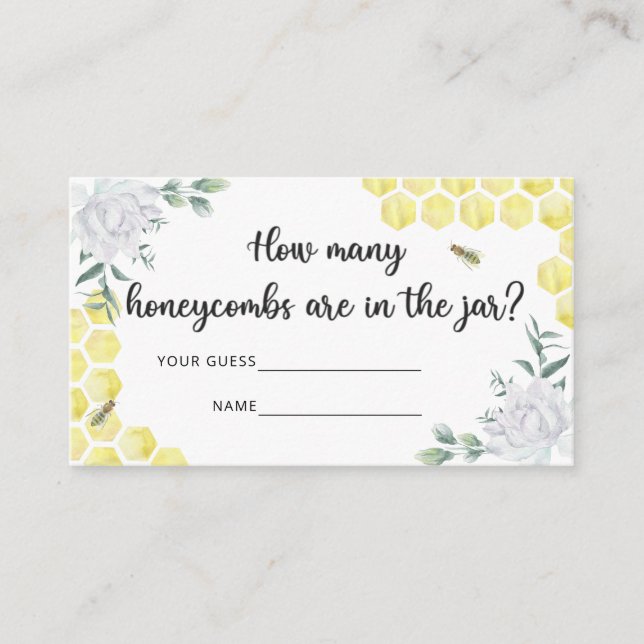  How many honeycombs baby shower game  Enclosure Card (Front)