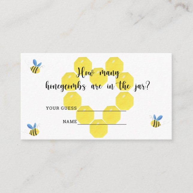 How many honeycombs baby shower game Enclosure Card (Front)