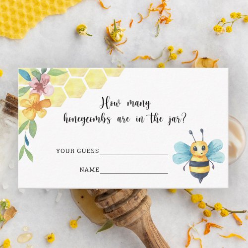  How many honeycombs baby shower game Enclosure Card