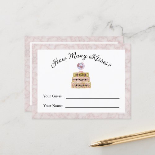 How Many Kisses Answer Card Travel Theme