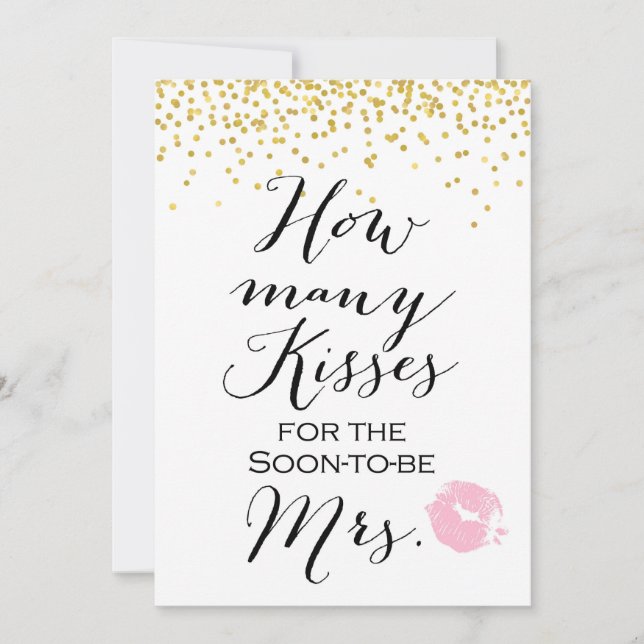 How Many Kisses are in the Jar 5x7" Sign Invitation (Front)