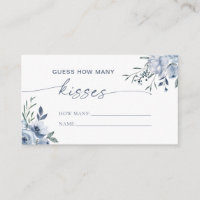 How Many Kisses Bridal Shower Dusty Blue Game