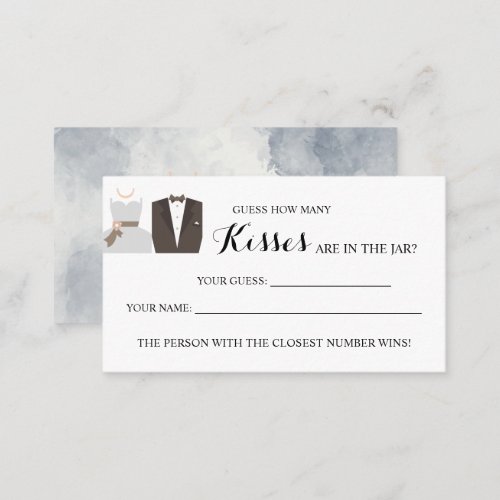 How Many Kisses Bridal Shower game card