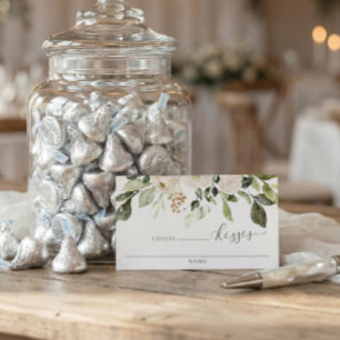 How Many Kisses Bridal Shower Game Guess Cards