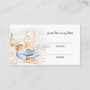 How Many Kisses Bridal Shower Game Note Card