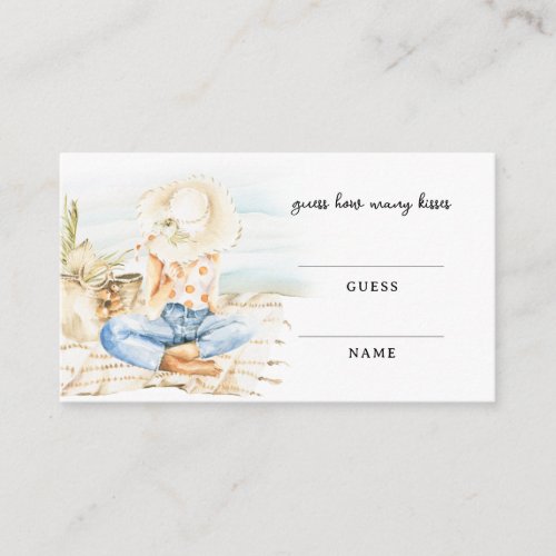 How Many Kisses Bridal Shower Game Note Card