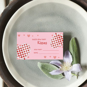 How Many Kisses Bridal Shower Valentine's Game Enclosure Card