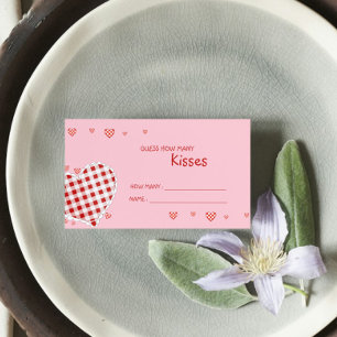 How Many Kisses Bridal Shower Valentine's Game  Enclosure Card