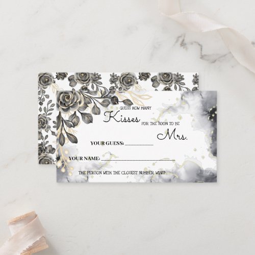 How Many Kisses for Mrs Black Roses Shower Game  Place Card