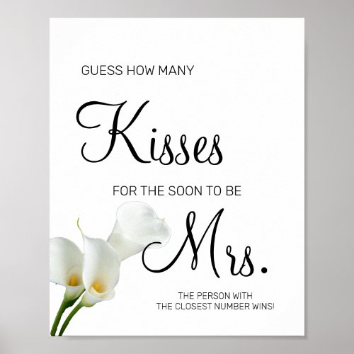 How many kisses for soon to be Mrs shower game Pos Poster