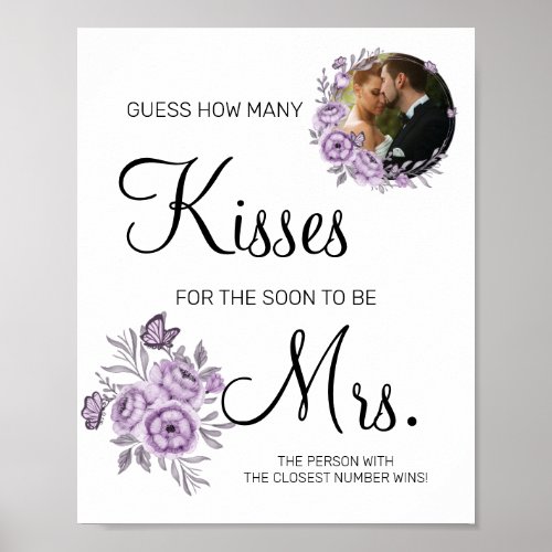 How many kisses for soon to be Mrs shower game Pos Poster