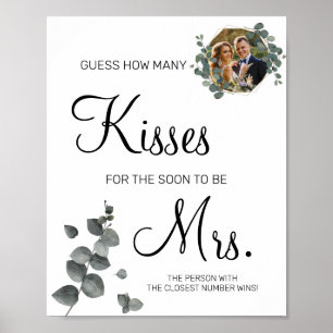 How many kisses for soon to be Mrs shower game Pos Poster
