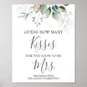 How Many Kisses for soon to be Mrs Shower Game Poster