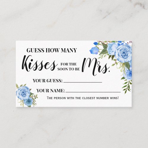 How Many Kisses for the Soon to be Mrs Game Card