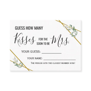 How many kisses for the soon to be Mrs game card