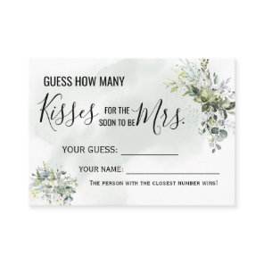How many kisses for the soon to be Mrs game card