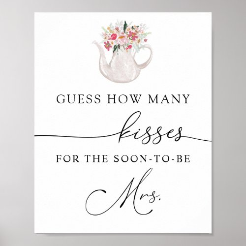 How Many Kisses for the Soon to be Mrs Sign