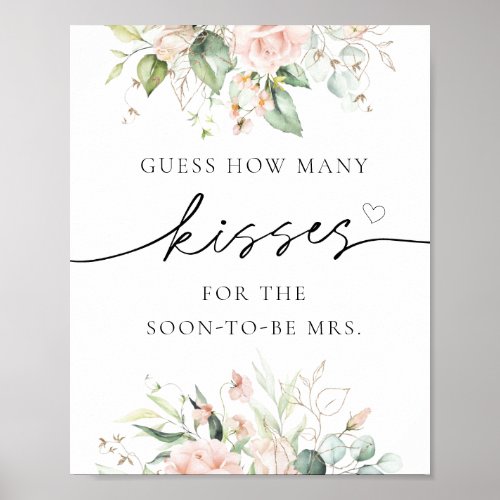 How Many Kisses for the Soon to be Mrs Sign