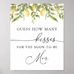 How Many Kisses for the Soon to be Mrs Sign