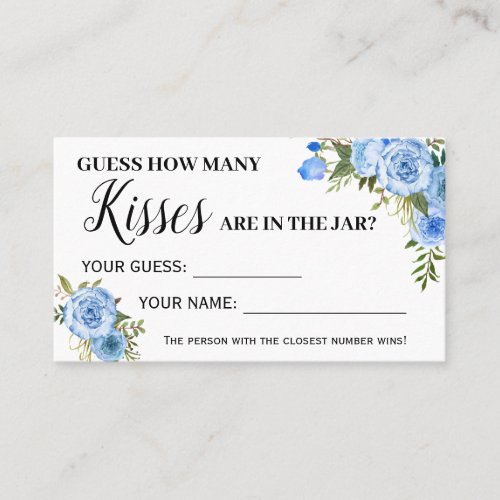 How many Kisses game english spanish shower card