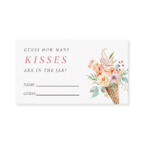 How Many Kisses Ice Cream Bridal Shower Enclosure Card