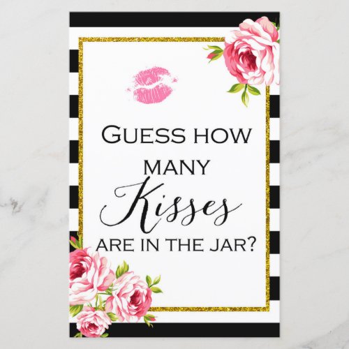 How Many Kisses in Jar _ Bridal Shower Game