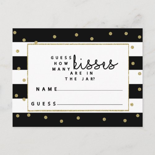 how many kisses in the jar game bridal shower postcard