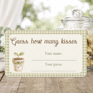 How Many Kisses Little Sprout Baby Shower Enclosure Card