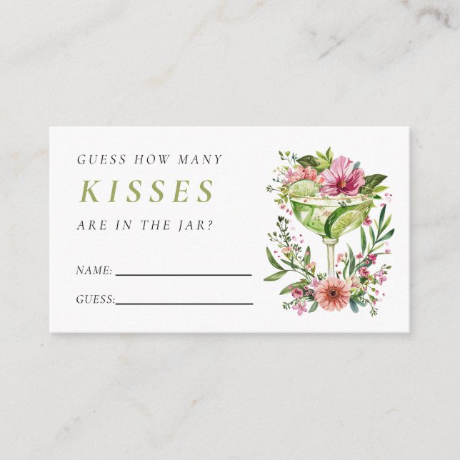How Many Kisses Mexican Fiesta Bridal Shower Enclosure Card (Front)