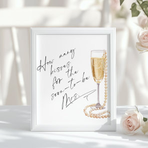 How many kisses Pearls and Prosecco Bridal shower Poster