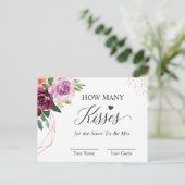 How Many Kisses Purple Floral Bridal Shower Game Postcard (Standing Front)