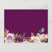How Many Kisses Purple Floral Bridal Shower Game Postcard (Back)