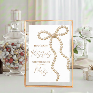 How Many Kisses She's Tying the Knot Bridal Shower Poster