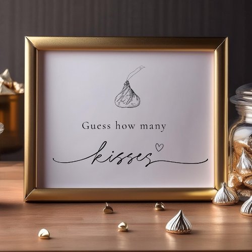 How Many Kisses Shower Guessing Game Sign