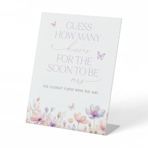 How Many Kisses Sign Bridal Shower Game Butterfly