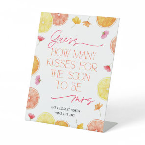 How Many Kisses Sign Bridal Shower Game Citrus
