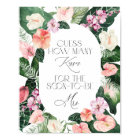 How Many Kisses Tropical Floral Bridal Shower Game