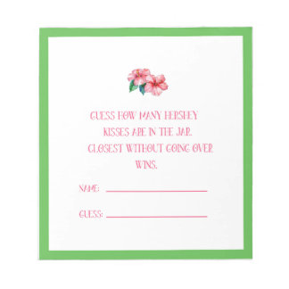 How Many Kisses Tropical Guessing Cards Notepad