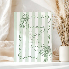 How many kisses Whimsical bridal shower Poster