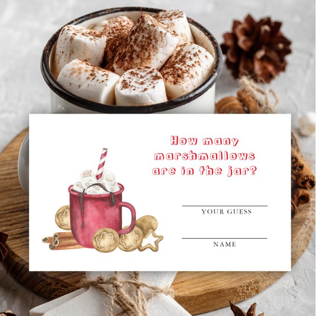  How many marshmallow game - Hot cocoa baby shower Enclosure Card (Creator Uploaded)