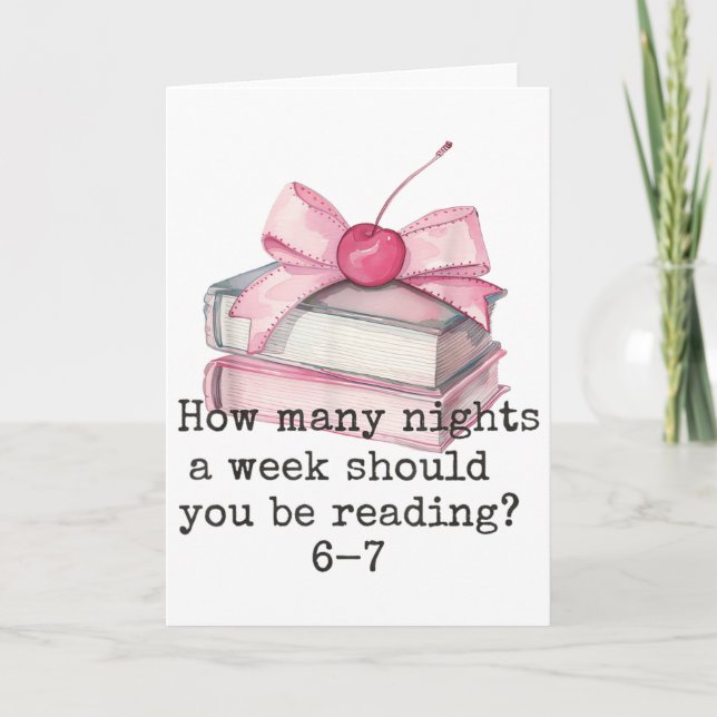 How Many Night A Week Should You Be Reading 67 Mem Card (Front)