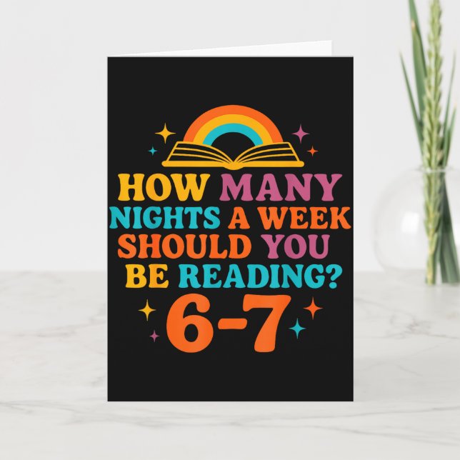 How Many Nights A Week Should You Be Reading 67 Me Card (Front)
