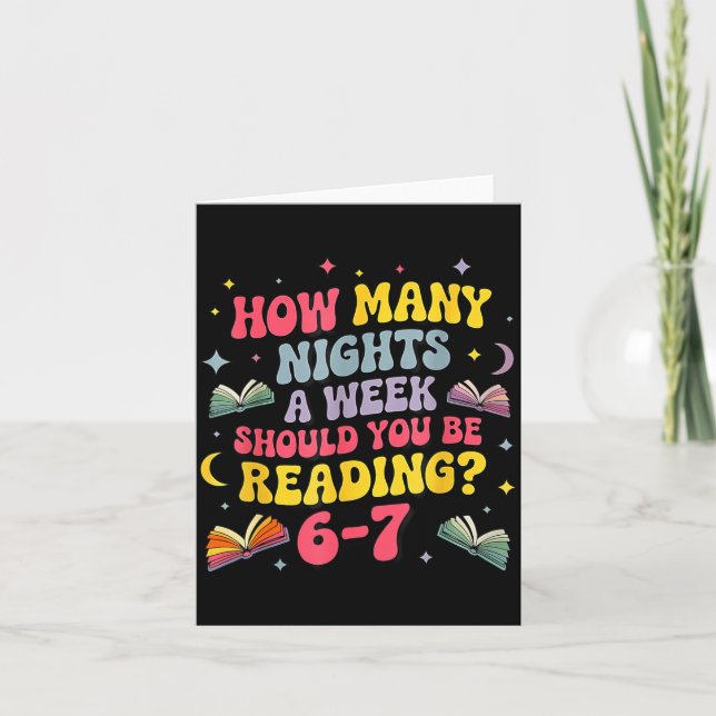 How Many Nights A Week Should You Be Reading 67 Me Card (Front)