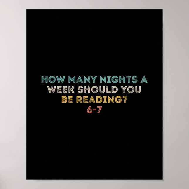 How Many Nights A Week Should You Be Reading 6-7 F Poster (Front)