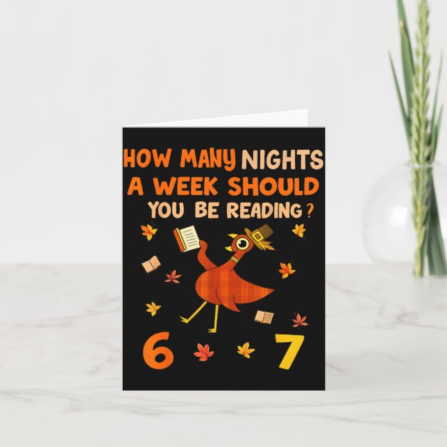 How Many Nights A Week Should You Be Reading 6–7 T Card (Front)