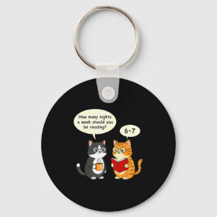 How Many Nights Reading 67 Englieacher Cats Book L Keychain