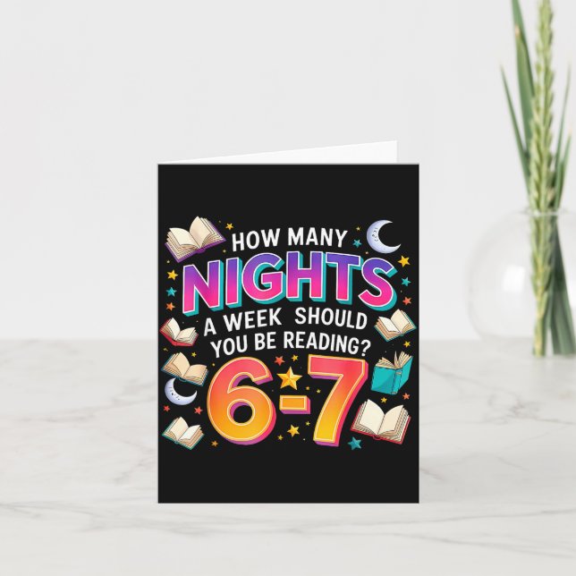 How Many Nights Reading 67 Funny Meme Six Seven Te Card (Front)