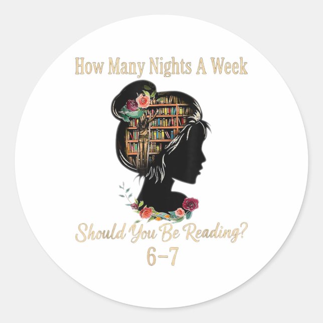 How Many Nights Reading 67 Funny Meme Six Seven Te Classic Round Sticker (Front)
