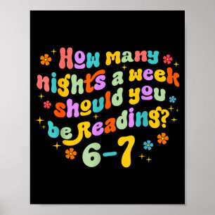 How Many Nights Reading 67 Funny Meme Six Seven Te Poster