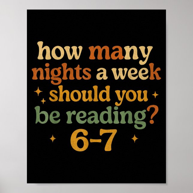How Many Nights Reading 67 Funny Meme Six Seven Te Poster (Front)